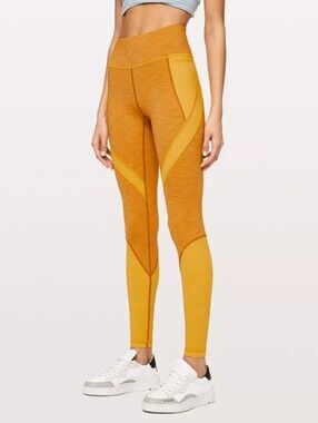Lululemon Early Extension High-Rise Tight *28" Fools Gold / Honey Lemon 4